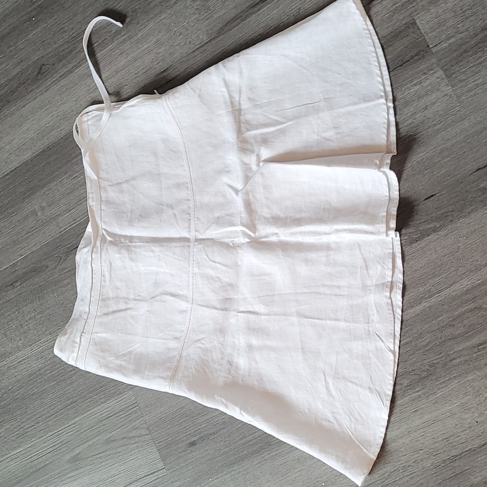 H&M white linen mini skirt Size 10